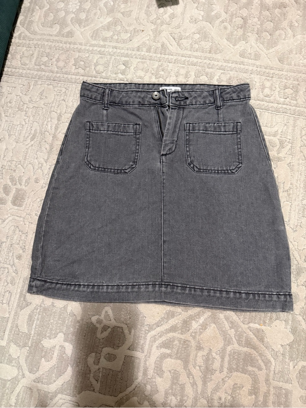 Reserved Women's Grey Denim Pocket Skirt